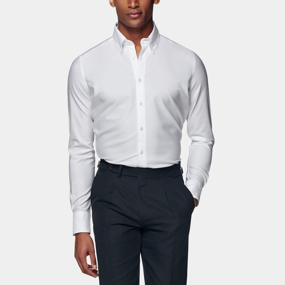 White Washed Oxford Slim Fit Shirt