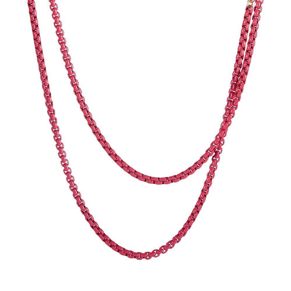 DY Bel Aire Chain Necklace in Coral with 14K Rose Gold Accents