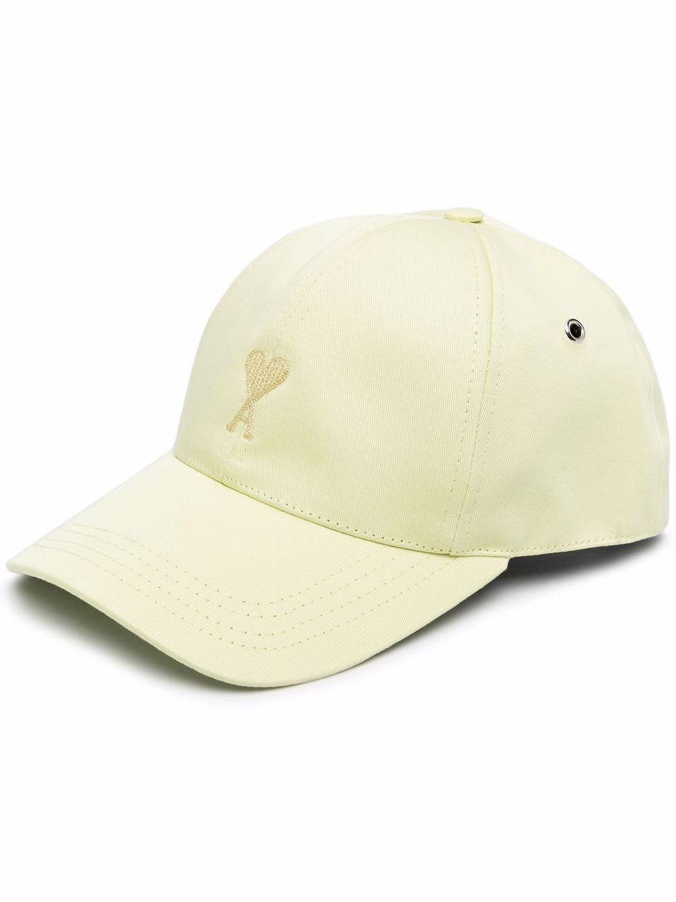 棒球帽推薦：Ami Paris淺黃色Logo刺繡棒球帽