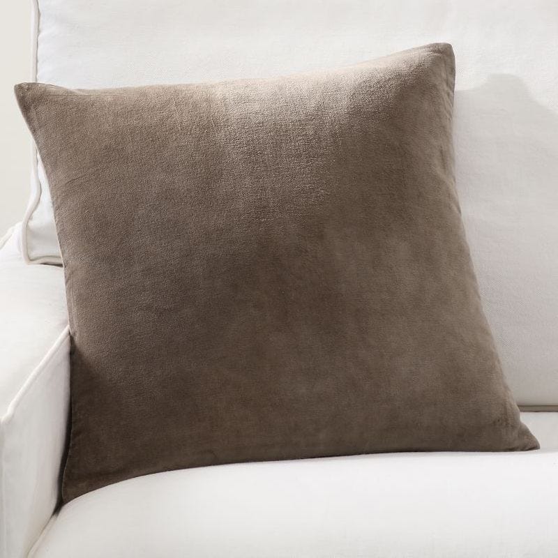 Dark Brown Textured Velvet Pillows Cover, Luxury Brown Velvet