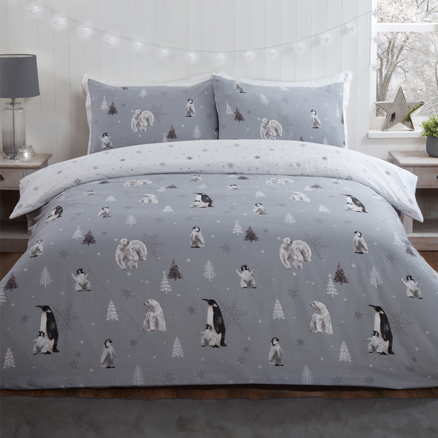 Polar Bear and Penguin Pillowcase and Duvet Set, from £9.99