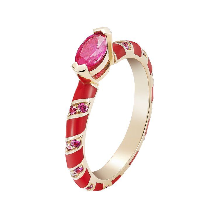 Candy Pave Ring in Ruby