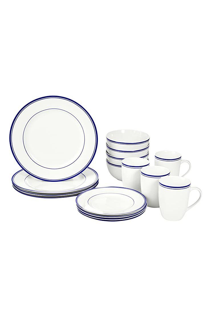   Basics 16-Piece Cafe Stripe Kitchen Dinnerware