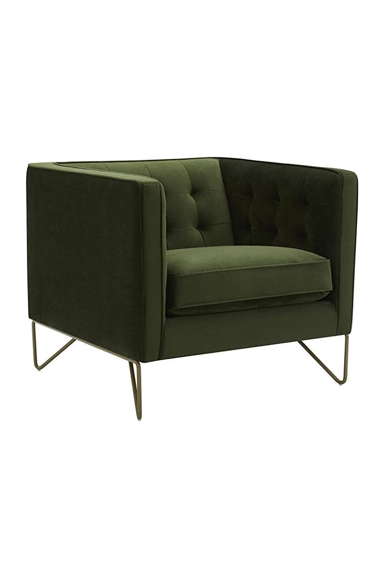 Brooke Contemporary Mid-Century Modern Tufted Velvet Living Room Chair