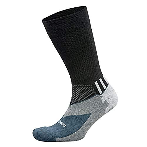  Enduro V-Tech Crew Socks For Men and Women (1 Pair), Black/Grey Heather, Medium