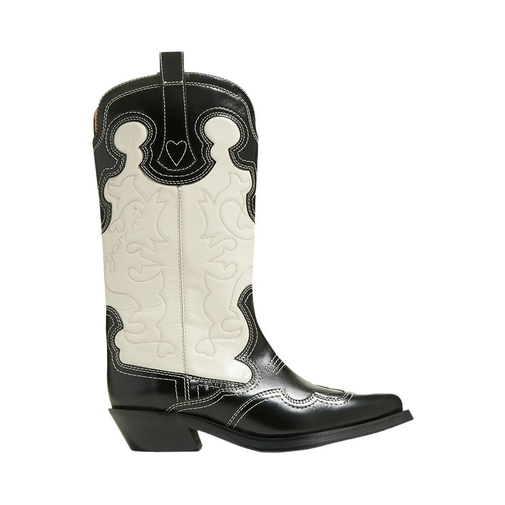 Bicolor Embroidered Western Boots