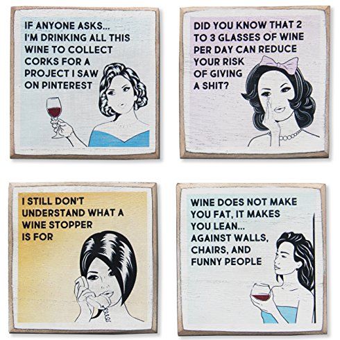 Funny Wine Coasters Set