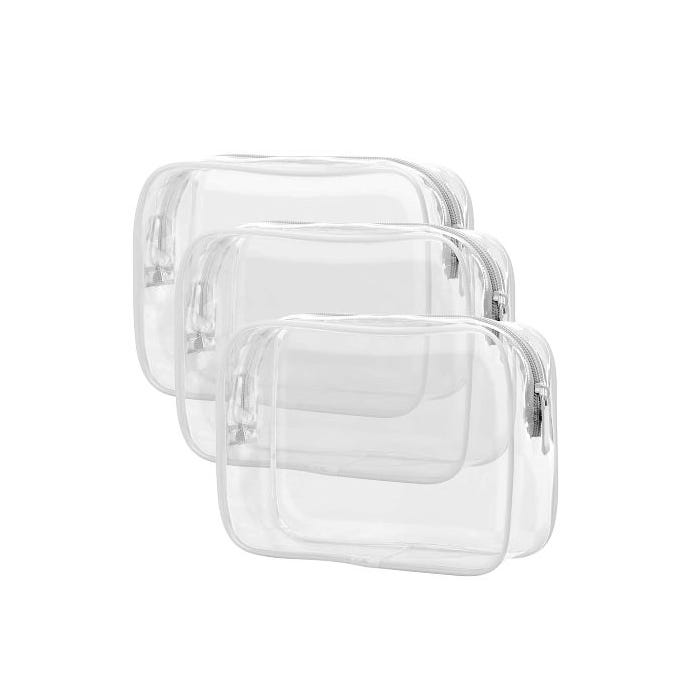 Clear Toiletry Bag 3-Pack