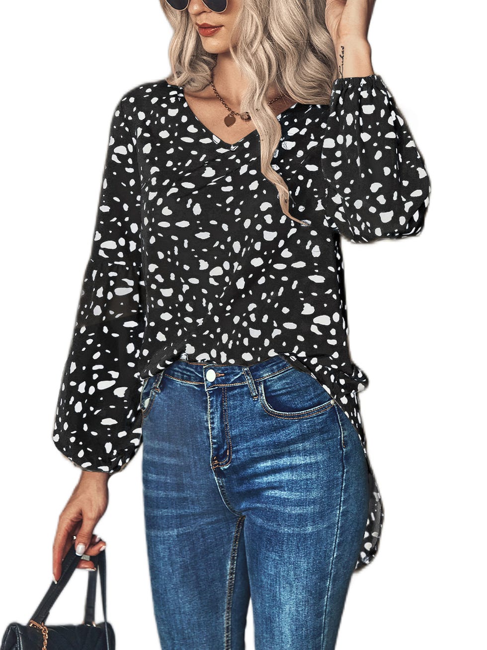 Shop Ree Drummond's Black and White Leopard Print Blouse