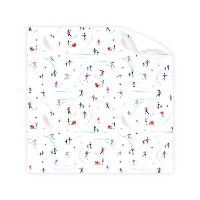 Empire Holiday Skaters Wrapping Paper Roll