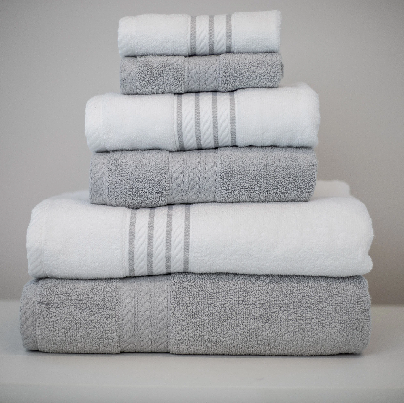 Made in Italy Bath Towel Set Terry Giovanni Dolcinotti GDN Ash Grey, 4 100% Cotton 