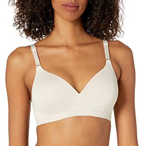 Pretty Comy Front Closure Bras for Women Invisible Seamless Wirefree Bras  Smoothing Cross-back Push Up Brassiere 2 Pack Skin Color 34B