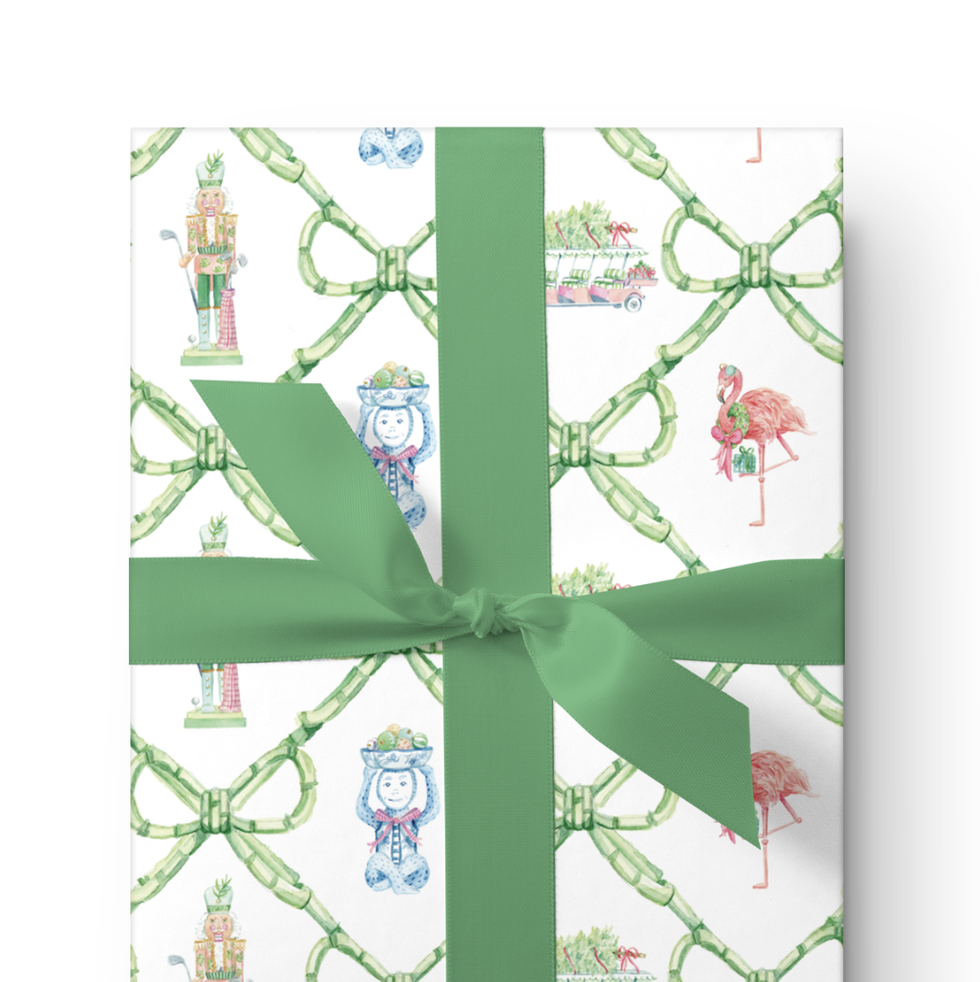 Palm Beach Christmas Watercolor Wrapping Paper Sheets