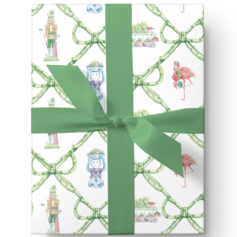 Palm Beach Christmas Watercolor Wrapping Paper Sheets