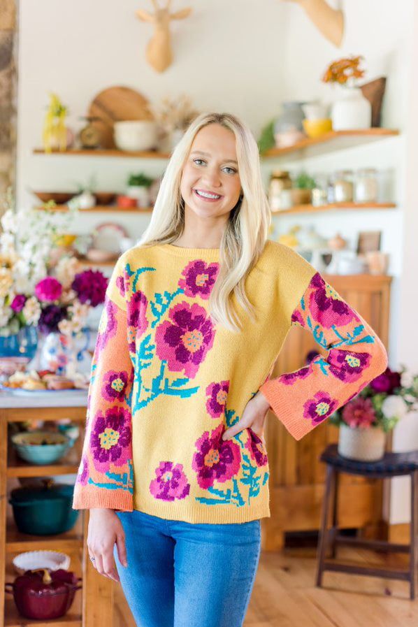 Garden Floral Crewneck Sweater