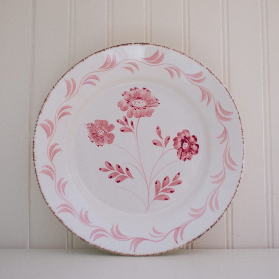 Pink Floral Plate