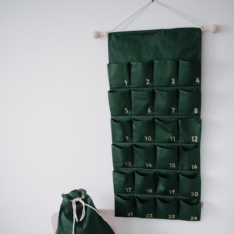 Modern Personalized Advent Calendar with Pockets 