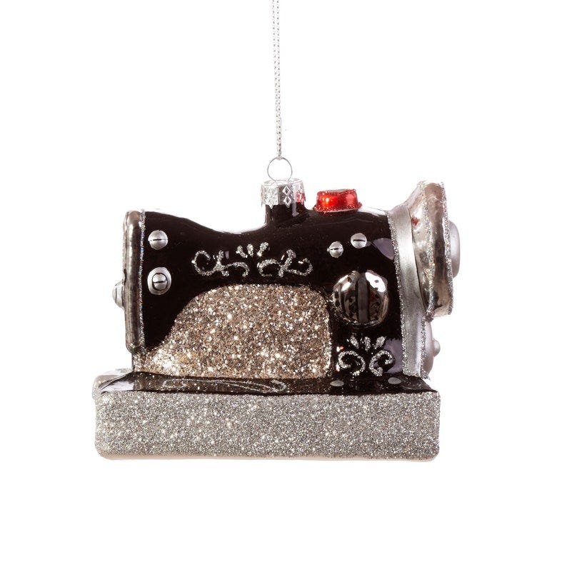 Retro Sewing Machine Bauble 