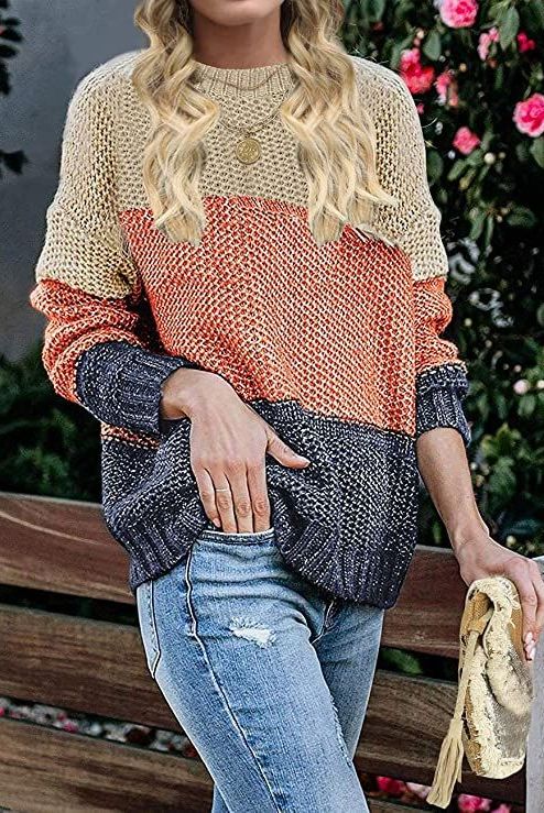 Color Block Knit Sweater