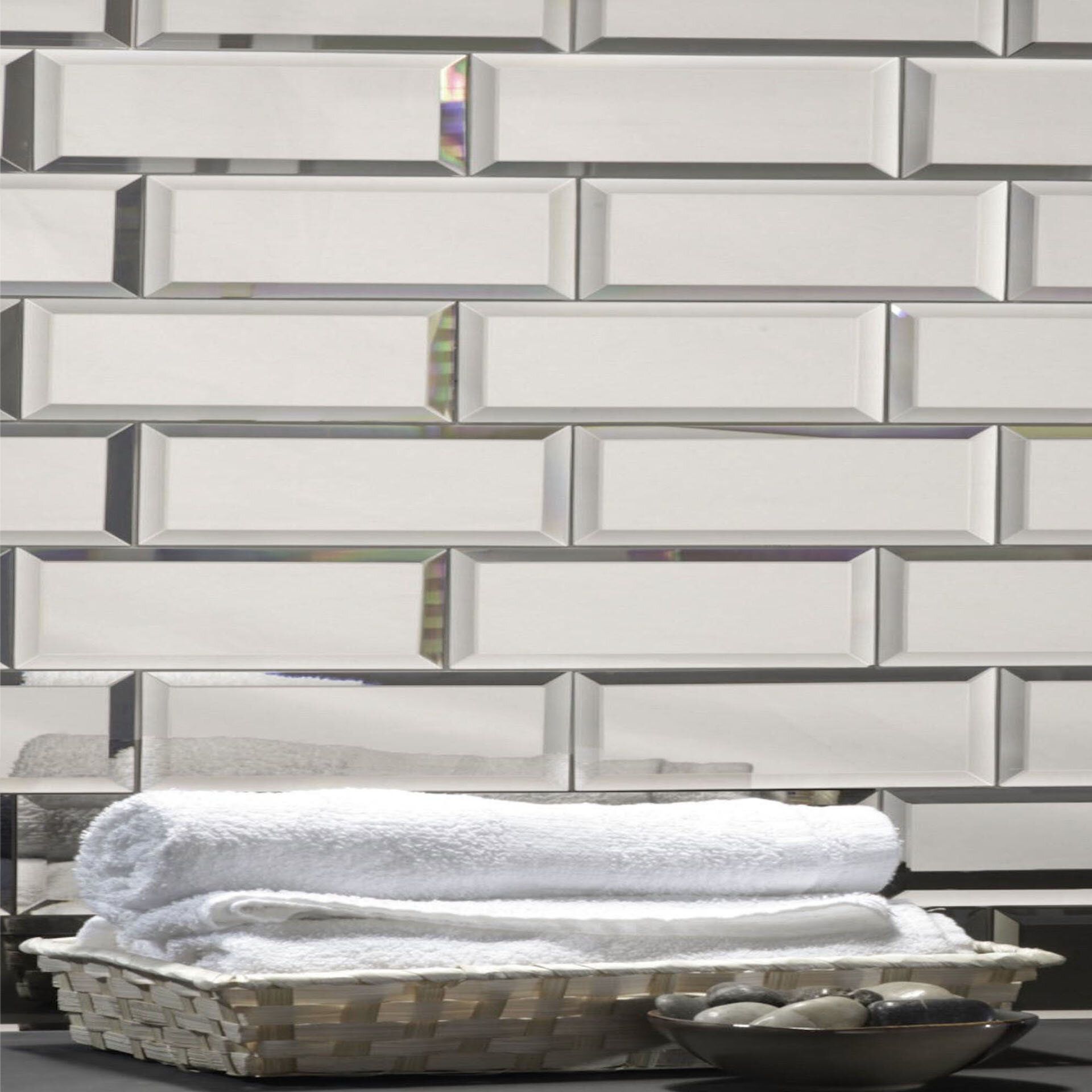 Reflections 3x12-Inch Glass Peel-and-Stick Subway Tile