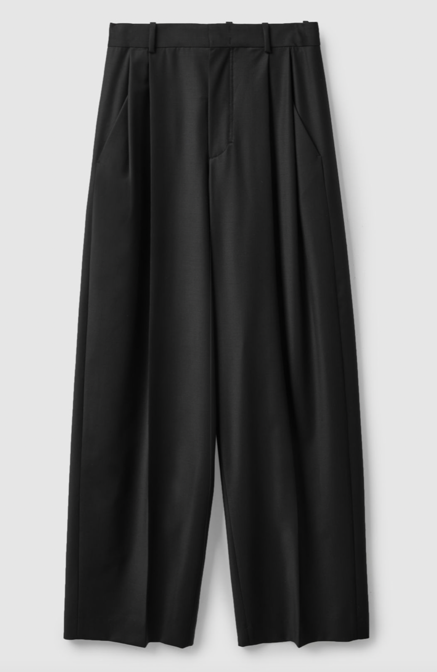 COS推薦：COS黑色寬管西裝褲