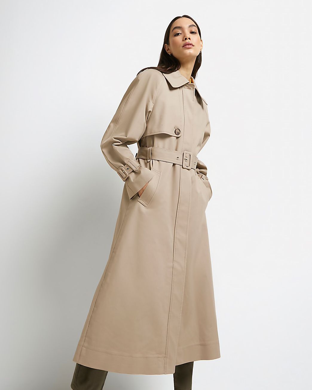 2WAY SQUARE SLEEVE TRENCH COAT BEIGE トレンチコート ブランド物