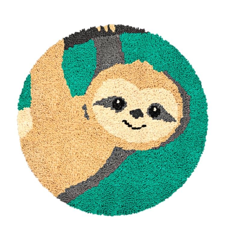 Sloth Latch Hook Kits DIY Throw Pillow Cover Crochet Crafts Cushion Covers  for Beginner Kids and Adults Handmade Crafts