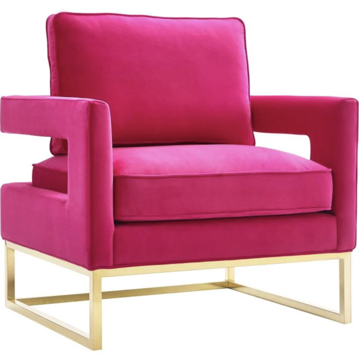 Avery Velvet Chair With Gold Frame - Blush