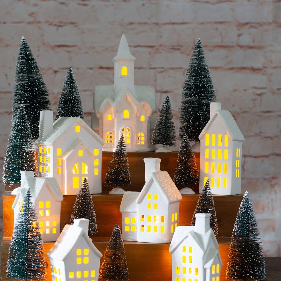 Painted Christmas Houses add Holiday Spirit - Take Time To Create
