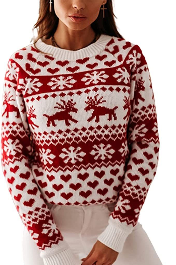 Snowflake Patterned Knit Sweater