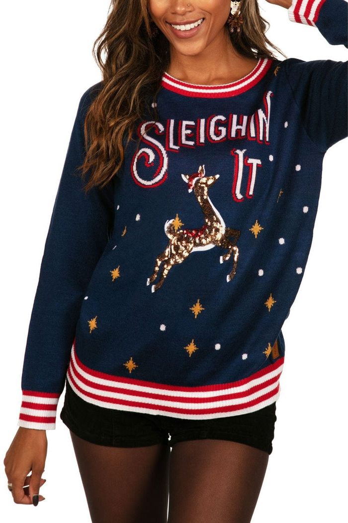 "Sleighin' It" Ugly Christmas Sweater