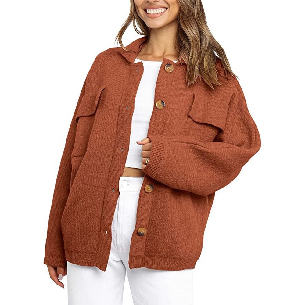 Button-Down Knitted Shacket Cardigan