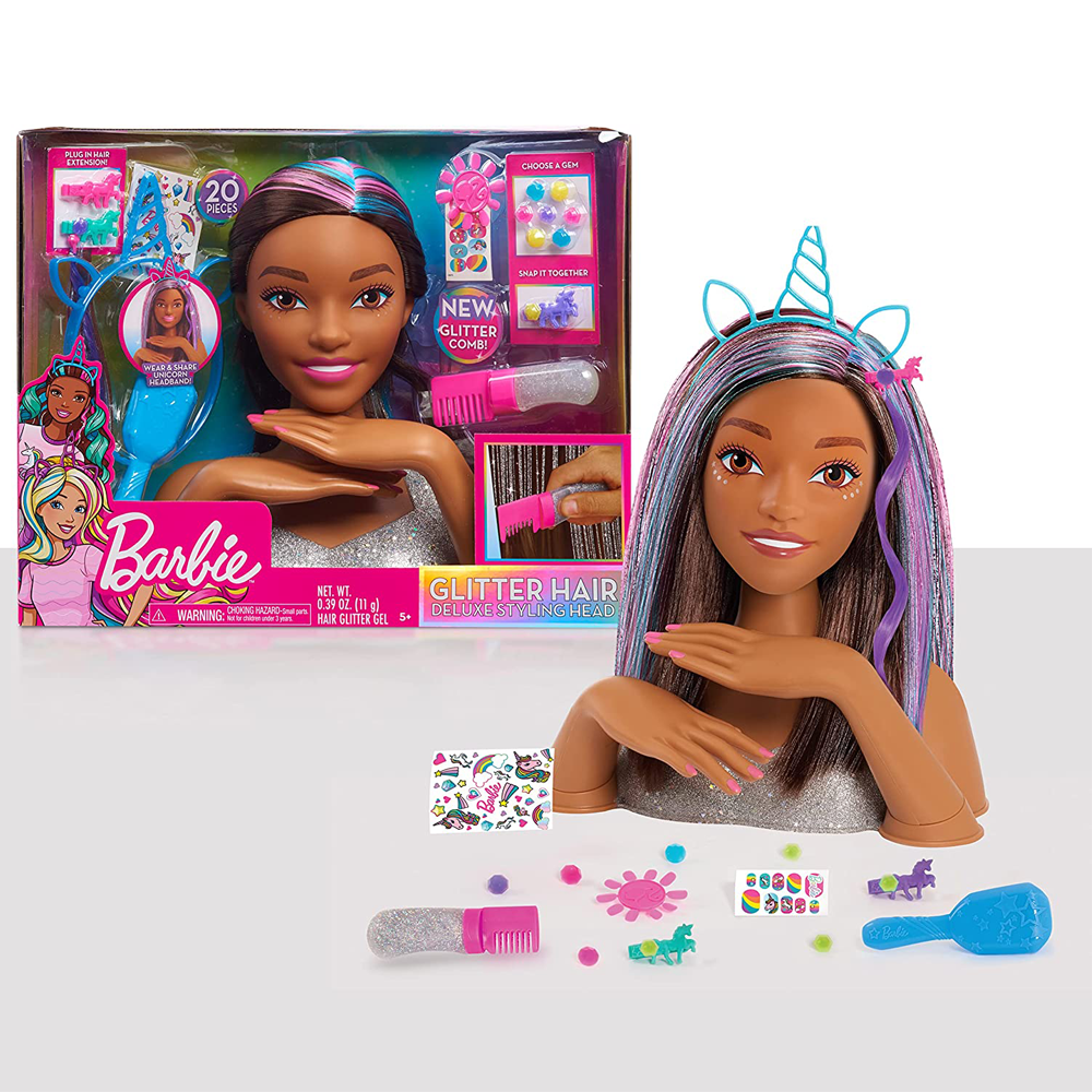 Barbie Deluxe 20-Piece Glitter and Go Styling Head