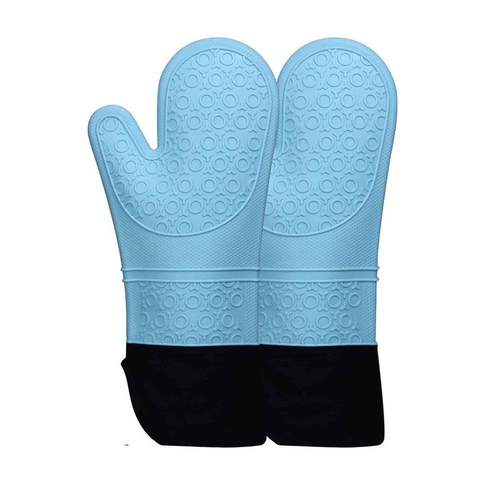 Extra Long Oven Mitts and Pot Holders Sets, RORECAY Heat Resistant Silicone  Oven Mittens with Mini Oven Gloves and Hot Pads Potholders for Kitchen