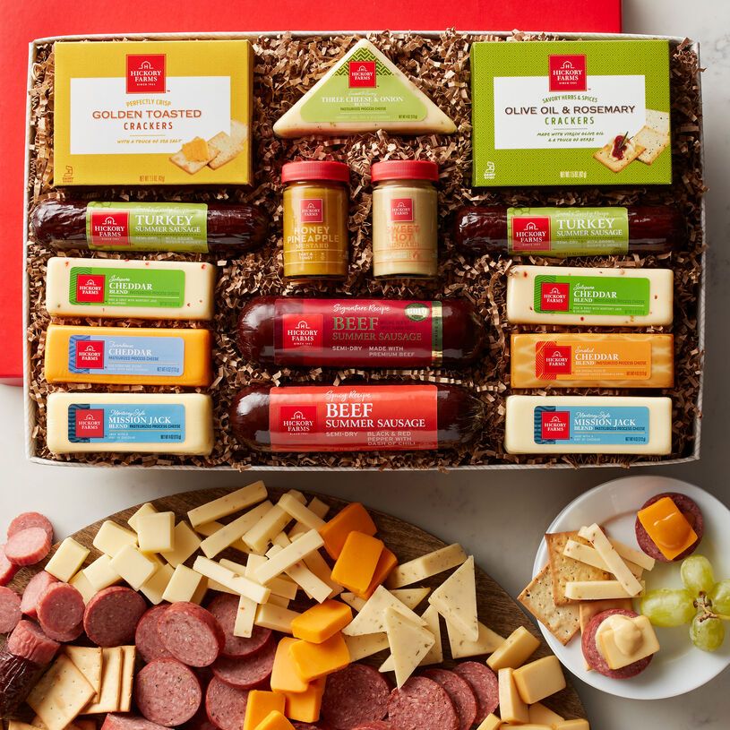 Sausage and cheese gift outlet baskets