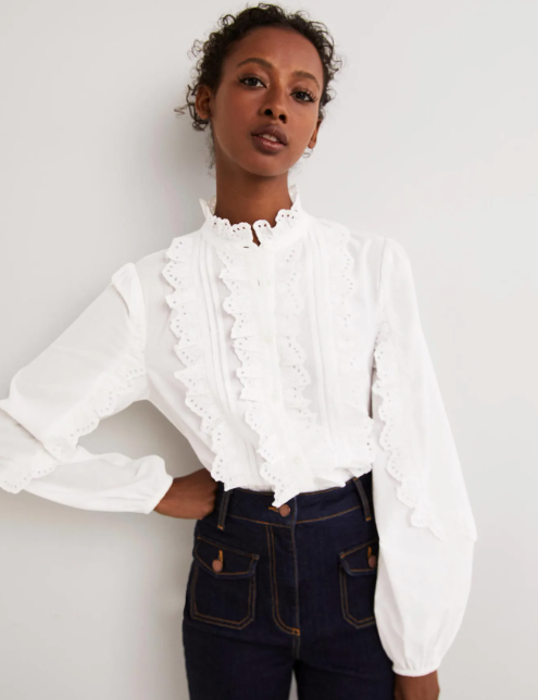  Ruffle Sleeve Broderie Blouse, £85