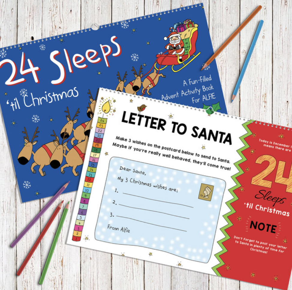 24 Sleeps ’til Christmas Personalized Activity Book