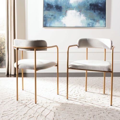 Camille Side Chair Grey Gold