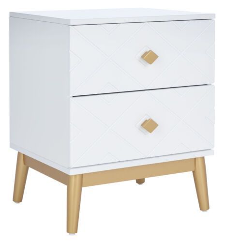 Wilfred 2-Drawer Patterned Nightstand
