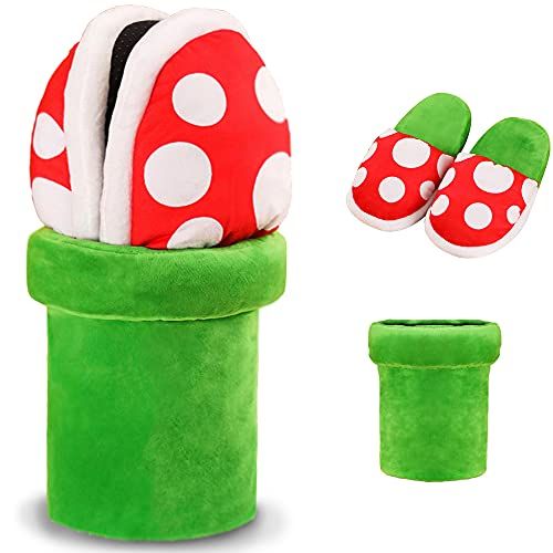 Piranha Plants Plush Slippers with Pipe Pot