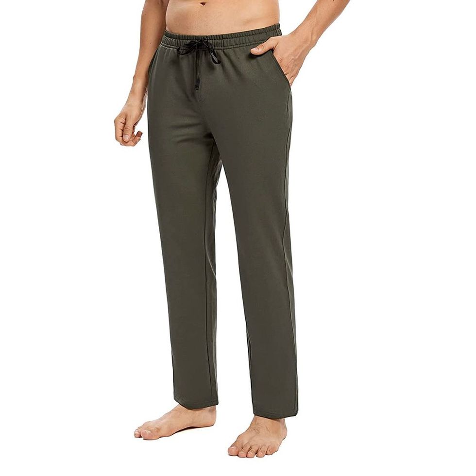 AYON Mens Cotton Yoga Pants Sage Green Natural Plant Dyed Pockets Yogi  Breathable Gym Straight Trousers Flexible Drawstring Festival AJJAYA -   Canada
