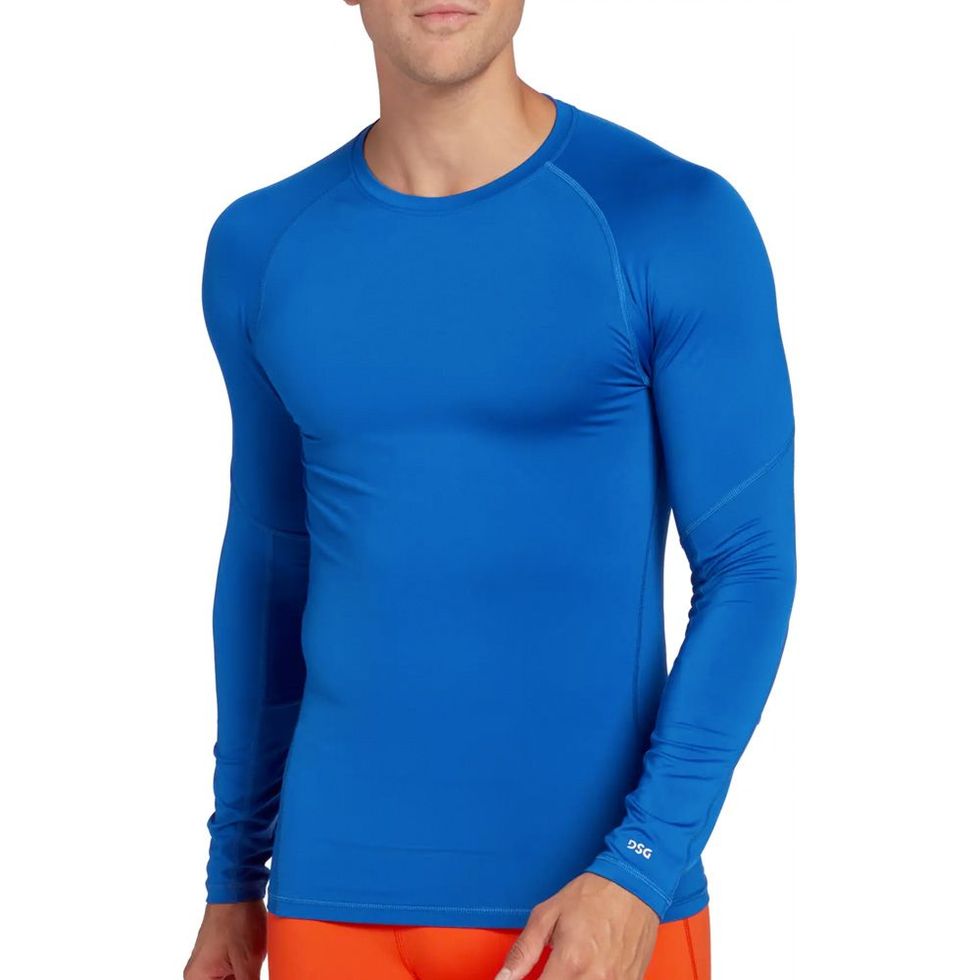 Men's Long Sleeve Workout Shirts in Blue