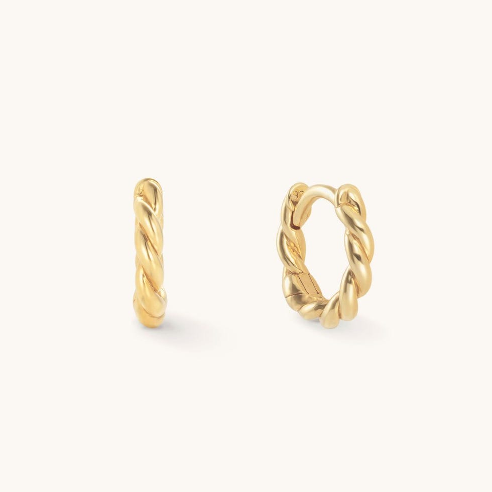 14k Gold Small Thick Hoop Earrings - Zoe Lev Jewelry