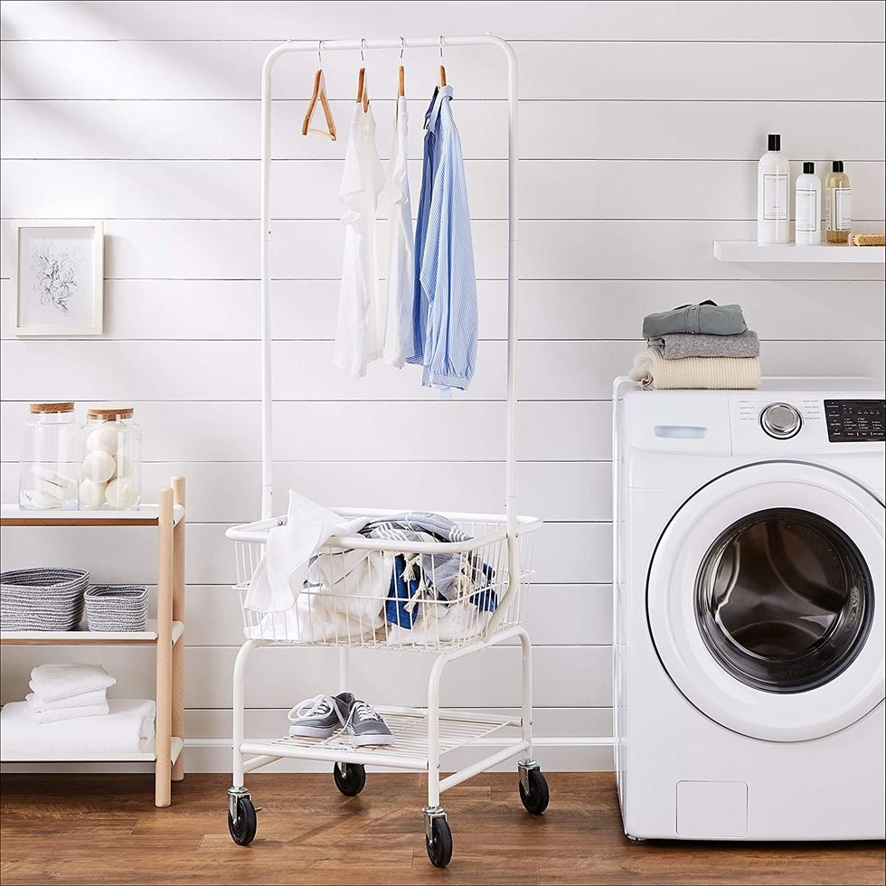 Amazon Basics Laundry Hamper Basket with Wheels