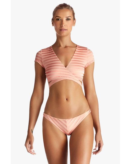 Women's Pink Ballerina Wrap Bikini Top