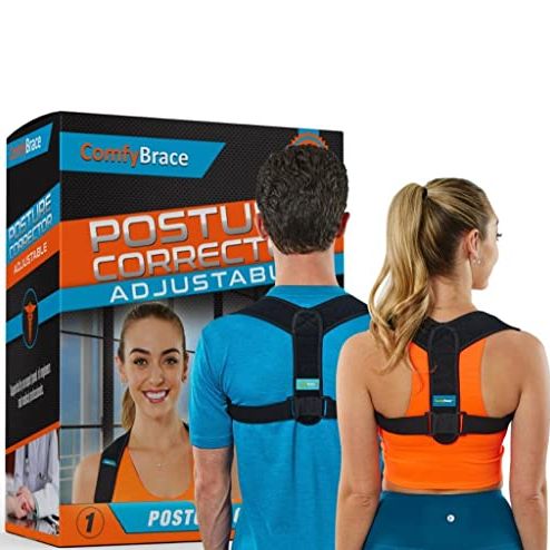 Straight Back Posture Corrector Shoulder Lumbar Brace Spine Support Belt  Adjustable Corset Correction Body Improve With Plate-blue-short