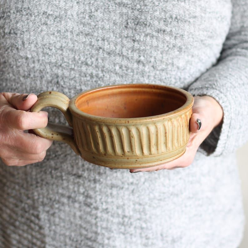 Handmade Pottery Soup Mug