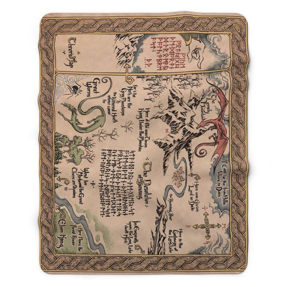 Thorin's Map Sherpa Fleece Blanket