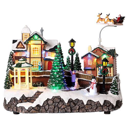 Christmas Village with Animated Tree and Reindeer
