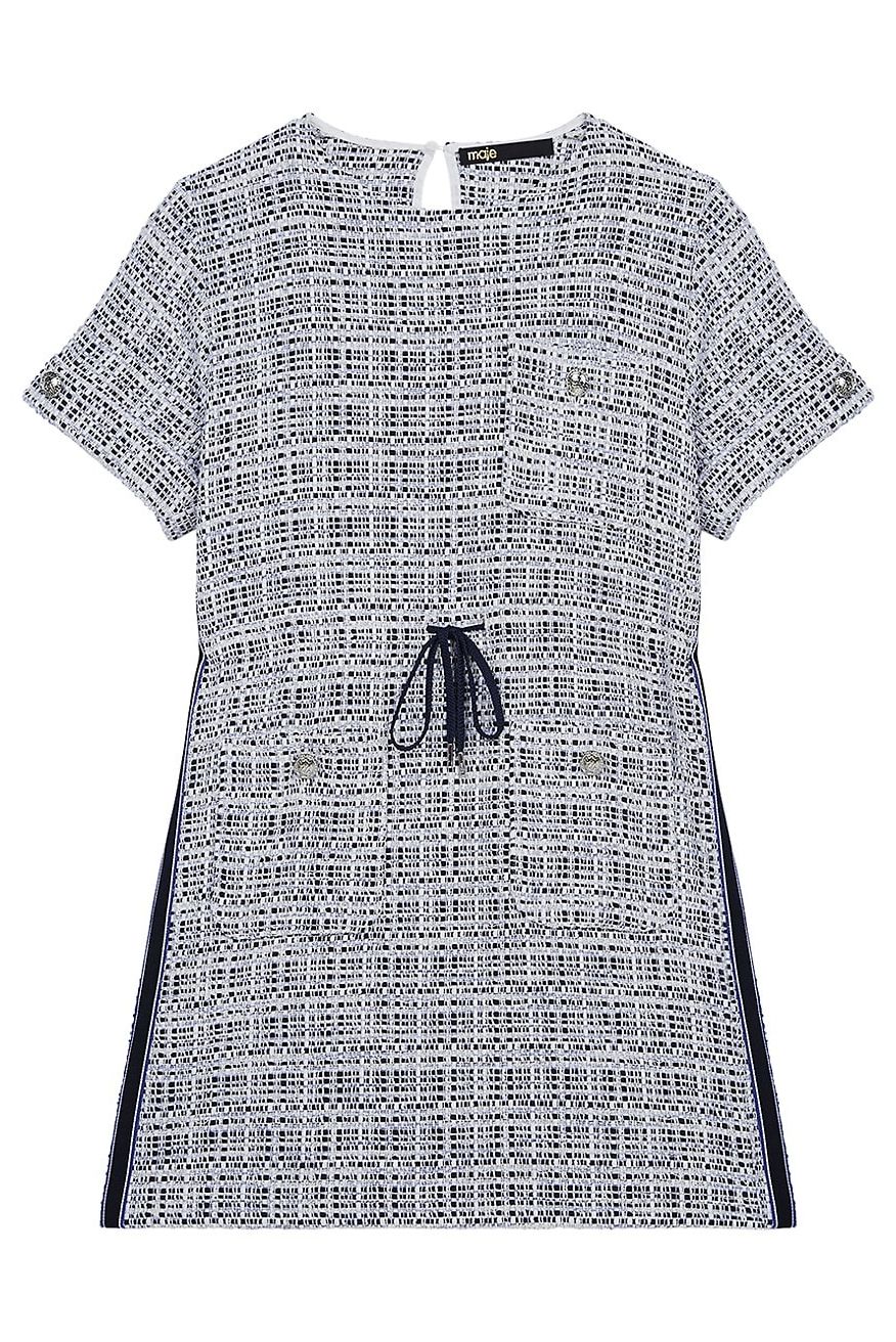 Retrola Drawstring Tweed Dress